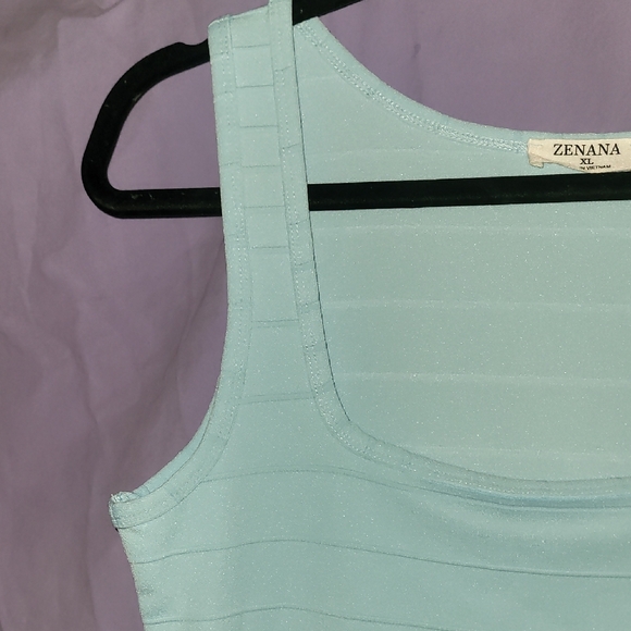 Zenana Outfitters Mint Green Square-Neck Midi Dress - Picture 4 of 7